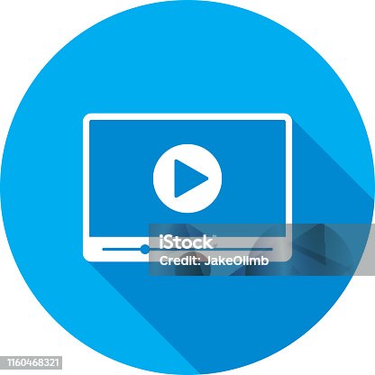 istock Video Player Widescreen Icon Silhouette 1160468321