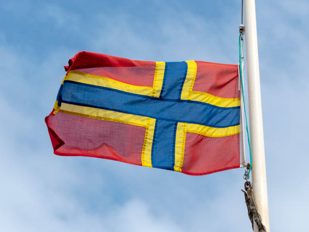 istock Orkney Flag Blowing in the Wind 1160468342