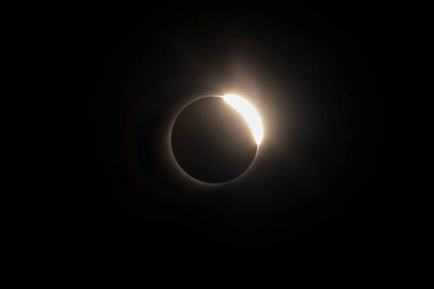 istock The Baily's beads effect and Diamond Ring effect during Total Solar Eclipse Chile 2019, amazing view of the Sun covered by the Moon during totality phase while the last sunbeams pass the Moon craters 1160469065