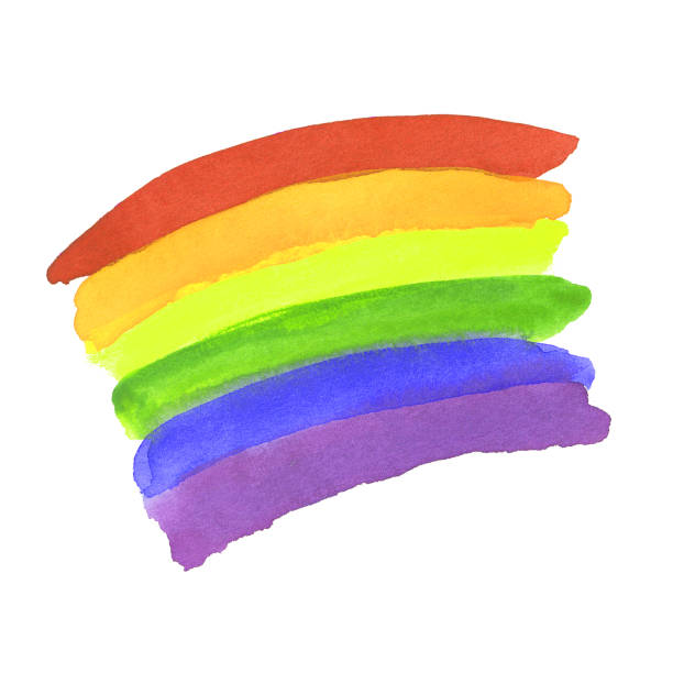 istock Watercolor Hand Painted Colorful Striped Ranbow Isolated 1160472614