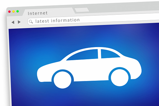 Car Internet Website Vehicle Auto Shopping Research 3d Illustration