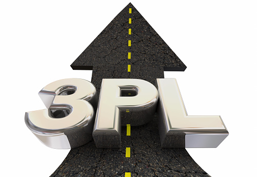 3PL Third Party Logistics Company Service Road Arrow 3d Illustration