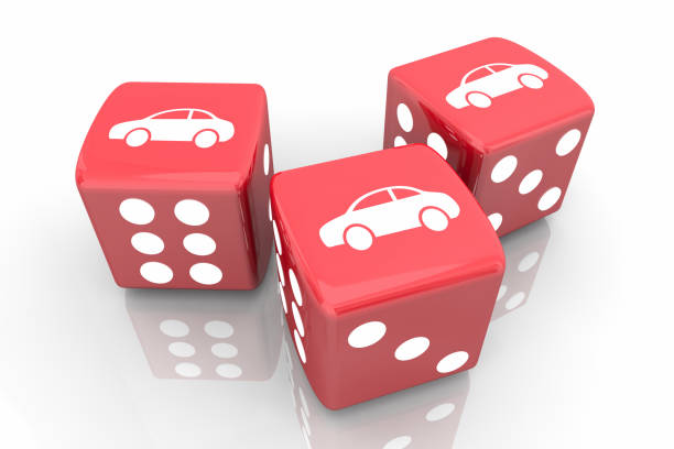 Car Automobile Vehicle Three 3 Dice Take Chance 3d Illustration