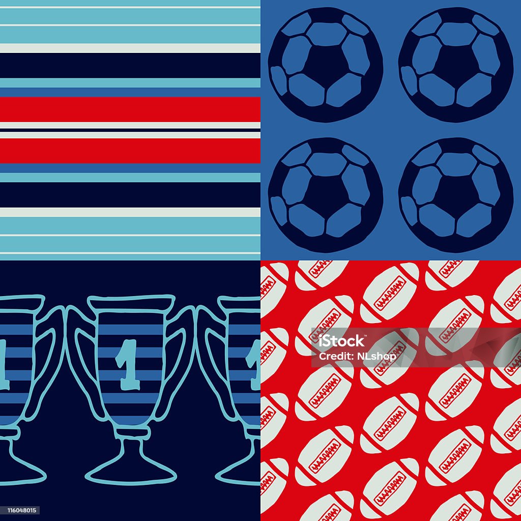 pop-art sports vector seamless patterns -  American Culture stock vector