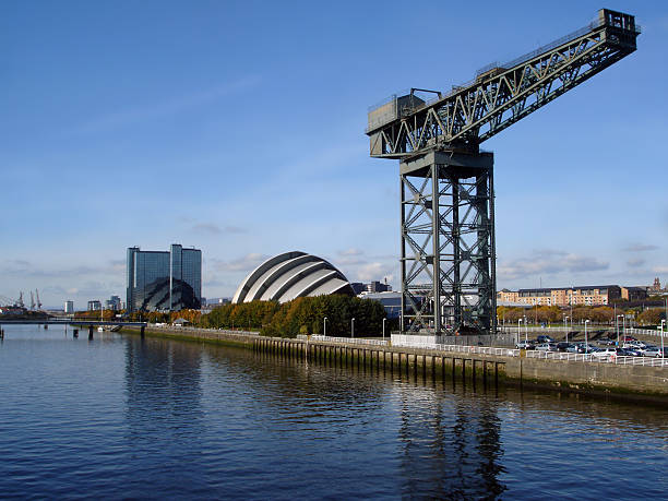 SECC & Finneston Crane, River Clyde, Glasgow stock photo
