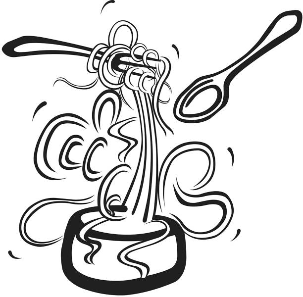 Spaghetti vector art illustration