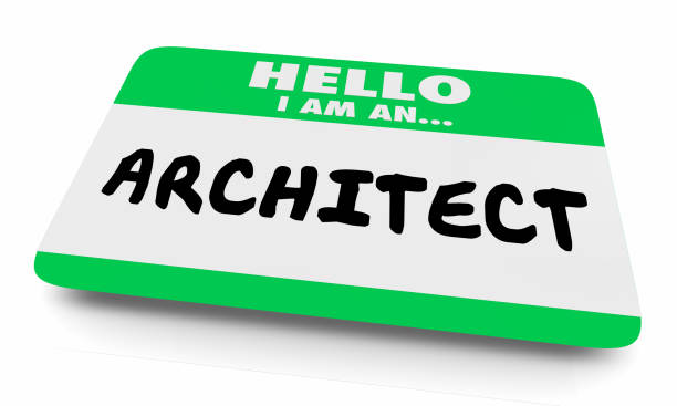 istock Architect Building Designer Name Tag Sticker 3d Illustration 1160494906