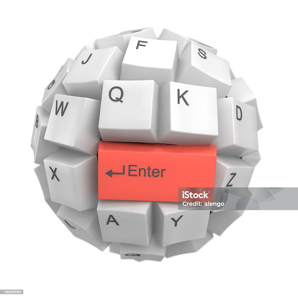 Esfera do teclado - Royalty-free Alfabeto Foto de stock