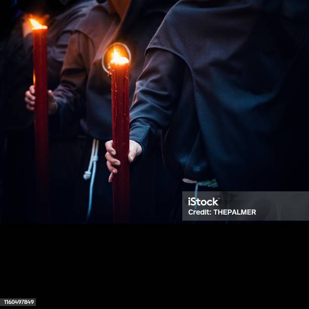 Penitent Procession In The Street During Holy Week In Seville Stock Photo - Download Image Now