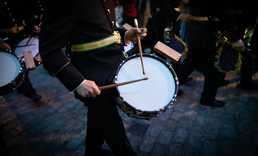 Military band drummers