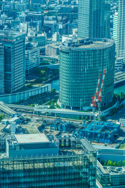 distretto di minato mirai del paesaggio di sviluppo - landmark tower tokyo prefecture japan asia foto e immagini stock