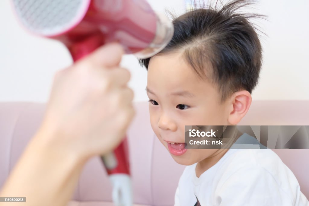 Blow Dry Boys Hair Stock Photo - Download Image Now - Adult, Blow Drying  Hair, Boys - iStock