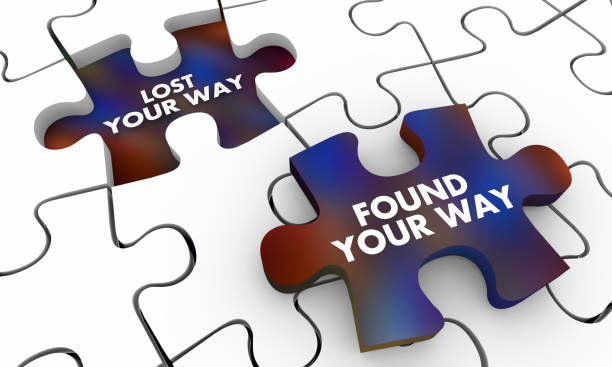 istock Find Vs Lose Your Way Puzzle Pieces 3d Illustration 1160504145