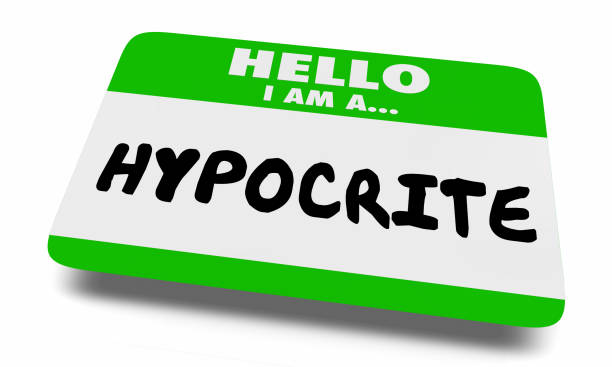 Hypocrite Liar Fake Name Tag 3d Illustration Hypocrite Liar Fake Name Tag 3d Illustration hypocrisy stock pictures, royalty-free photos & images