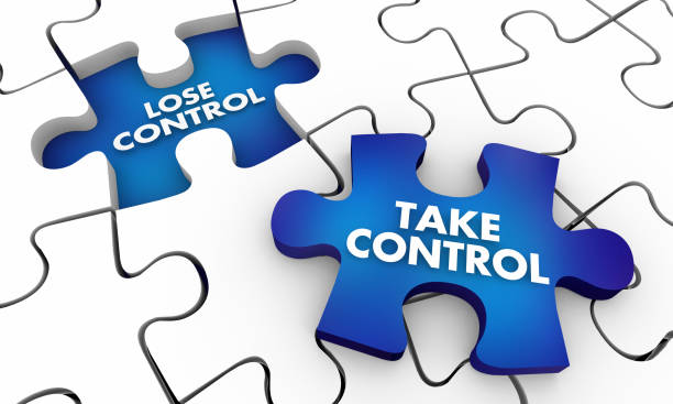 istock Take Vs Lose Control Puzzle Pieces 3d Illustration 1160505894