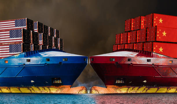 istock Conceptual image showing the trade conflict between the US and China 1160507062