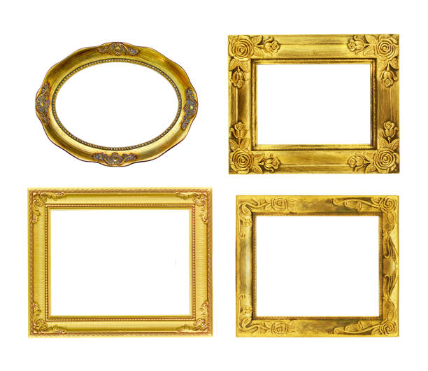 istock The antique gold frame on the white background 1160508011