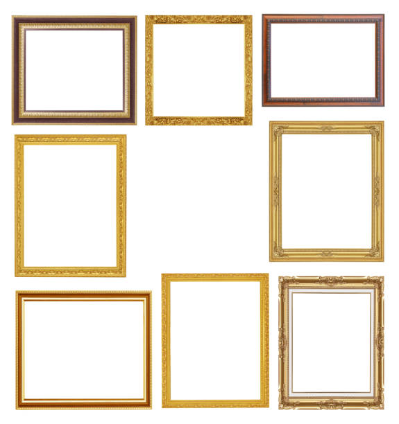 istock The antique gold frame on the white background 1160508838