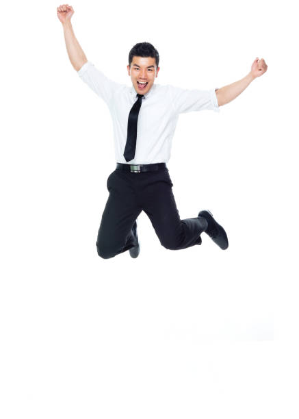 istock Asian businessman jumping 1160508991