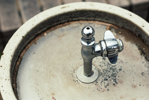 Public free drinking water tap in Japan park