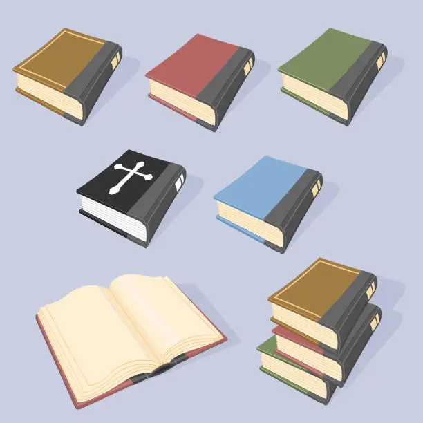Vector illustration of Hardcover Books