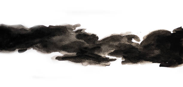 Abstract black watercolor on white background, abstract watercolor background, vector illustration