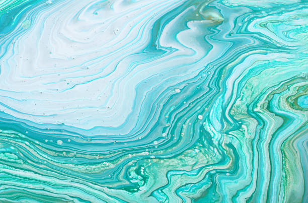 istock photography of abstract marbleized effect background. Blue, mint, gold and white creative colors. Beautiful paint 1160519330