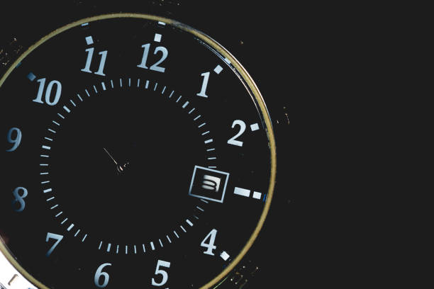 istock Close up luxury watch on black background 1160521428