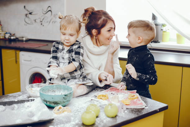 istock Cute family prepare the breakfest in a kitchen 1160521740