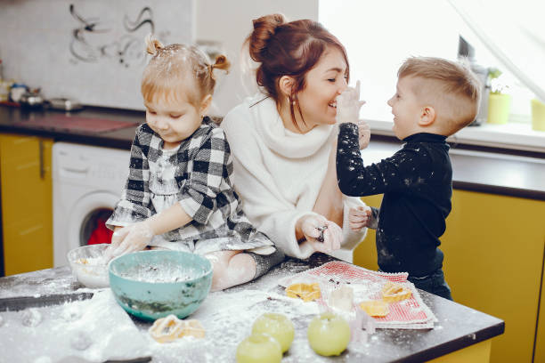 istock Cute family prepare the breakfest in a kitchen 1160521749