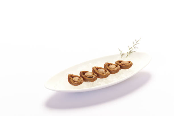 Abalones. Chinese cuisine on white background