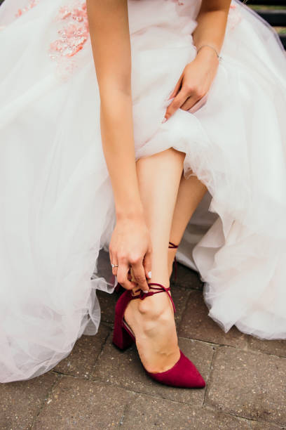 istock Heels of the bride, wedding shoes. 1160531284