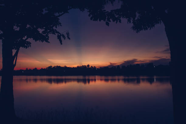 istock Beautiful sun light in the evening at the river 1160531389
