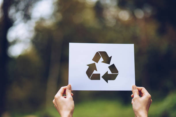 istock save world ecology concept environmental conservation with hands holding cut out paper recycle showing 1160531398
