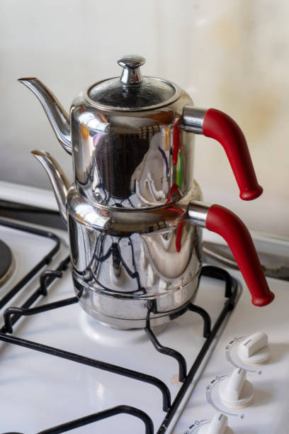 istock Turkish teapot stainless steel teapots set 1160538496