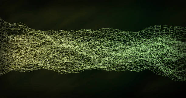 background abstract wave digital green yellow ripple