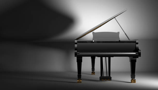 istock black gard piano on a dark background 1160538850