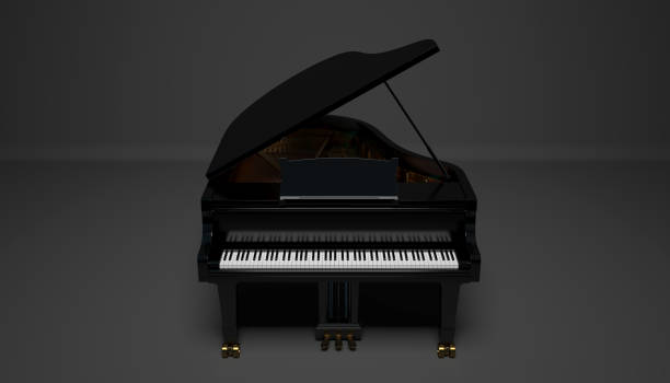 istock black gard piano on a dark background 1160538863
