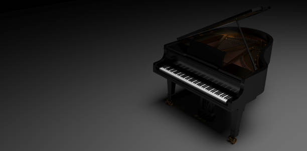 istock black gard piano on a dark background 1160541957