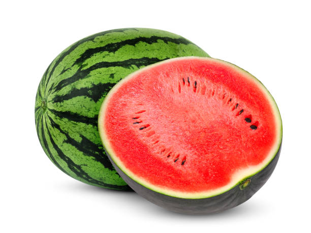 istock whole and half watermelon isolated on white background 1160542004