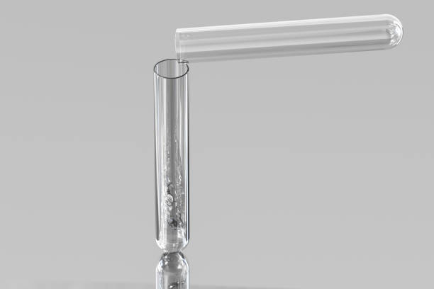 Chemical test tube in the lab, 3d rendering. Computer digital image.