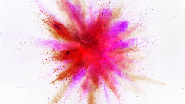 istock Explosion of colored powder isolated on white 1160546783