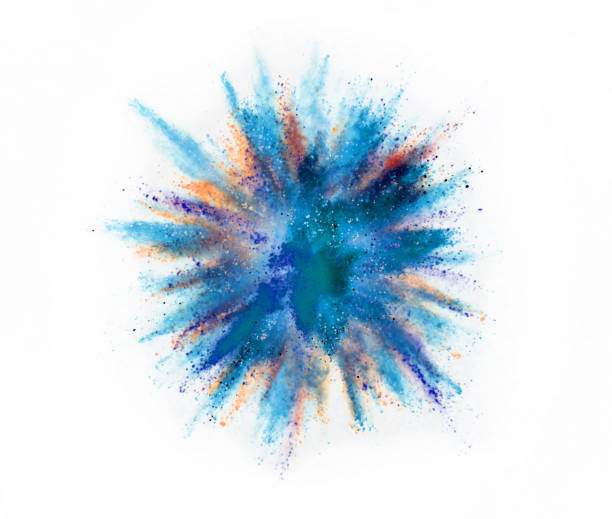 istock Explosion of colored powder isolated on white 1160546787