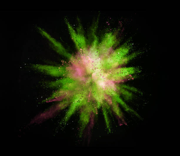 istock Explosion of colored powder on black background 1160546802