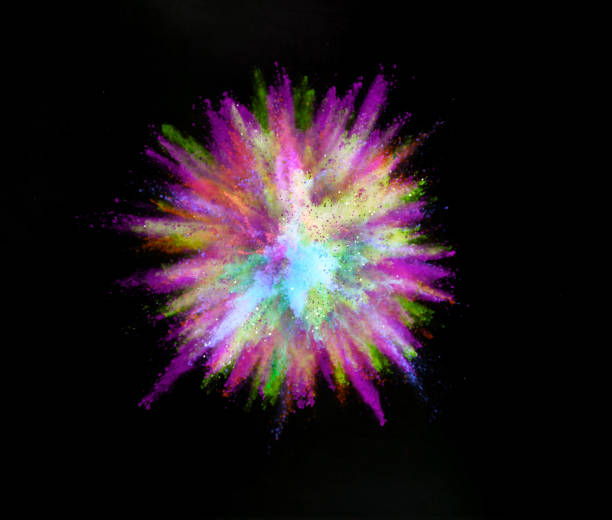 istock Explosion of colored powder on black background 1160546812