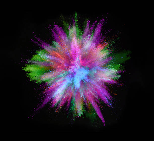 istock Explosion of colored powder on black background 1160546816