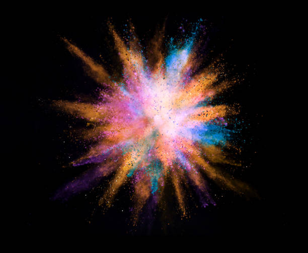 istock Explosion of colored powder on black background 1160546828