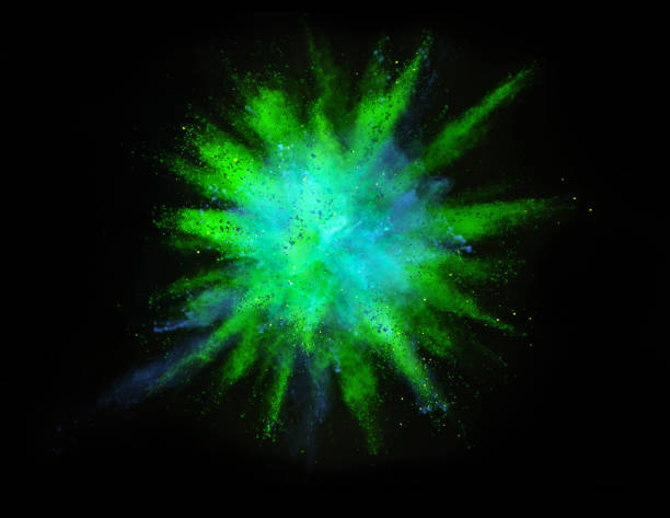 istock Explosion of colored powder on black background 1160546832