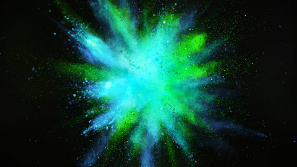 istock Explosion of colored powder on black background 1160546840