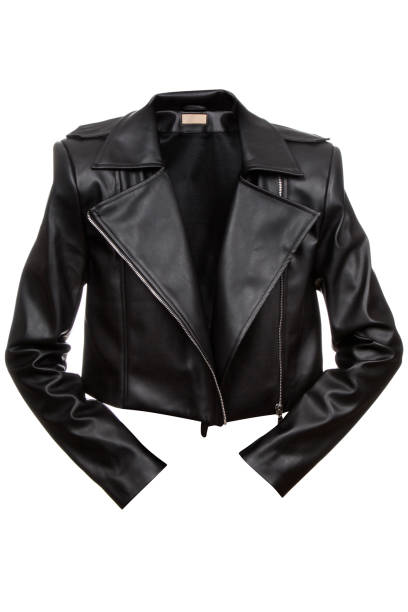 istock black leather jacket for woman isolated 1160548176